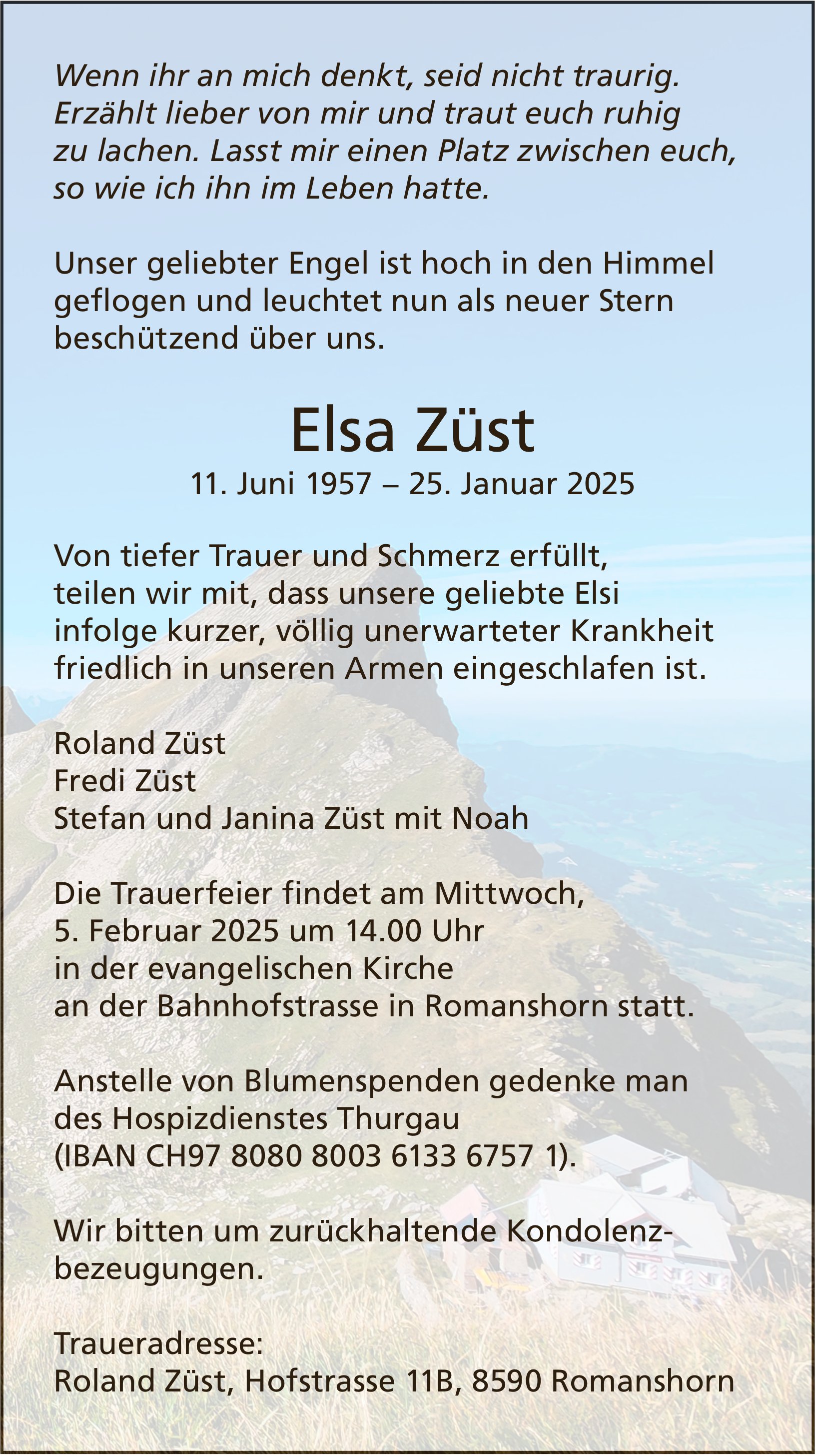 Züst Elsa, Januar 2025 / TA