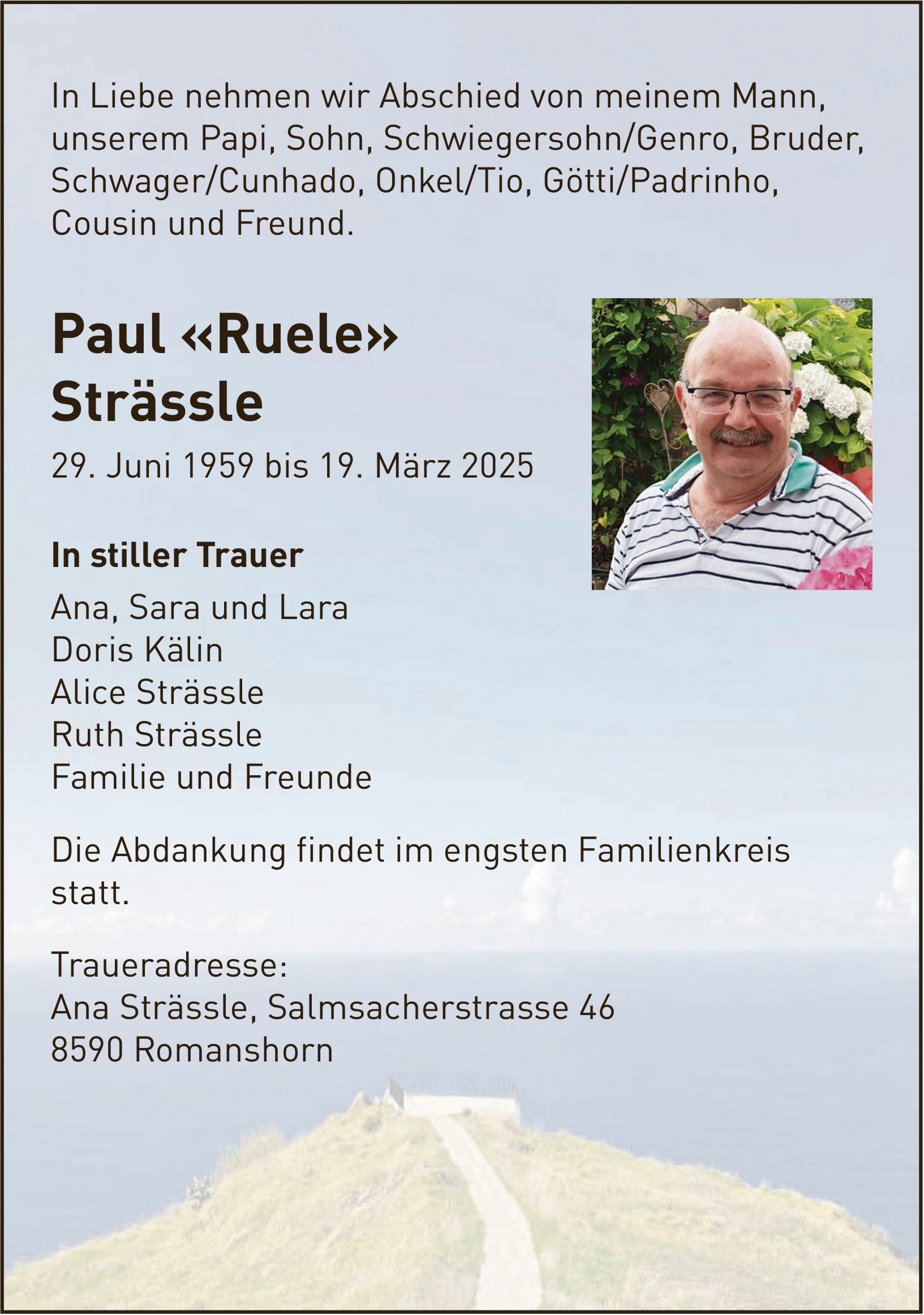 Strässle Paul «Ruele», März 2025 / TA