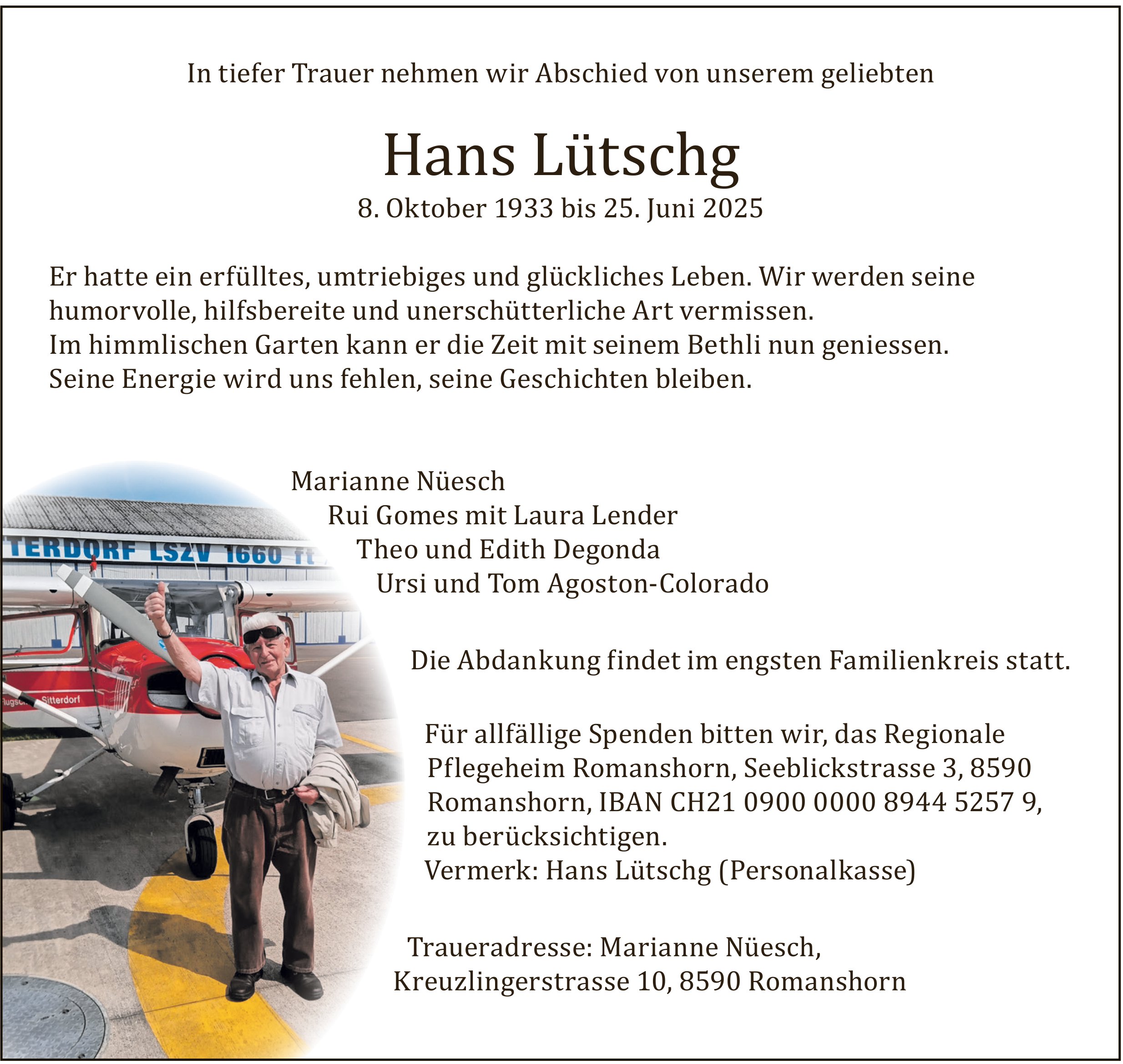 Lütschg Hans, Juni 2025 / TA